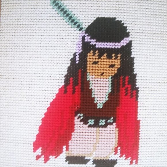 Native American Indian Picture on Wood‎ Background - Picture 3 of 6